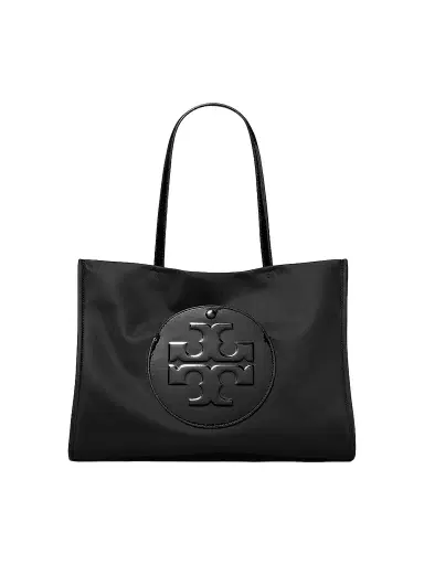 Tory Burch Women's Ella Small Logo Tote Bag - Black | Thumbnail 1