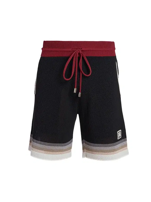 Amiri Men's MA Logo Waffle-Knit Sport Shorts - Black