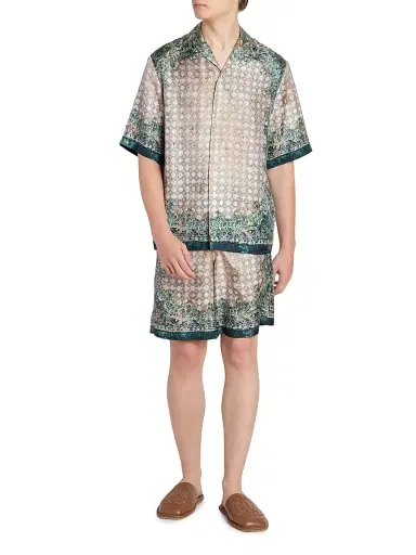 Amiri Men's Silk Bandana Bowling Shirt | Thumbnail 2 Amiri Men's Silk Bandana Bowling Shirt | Thumbnail 2