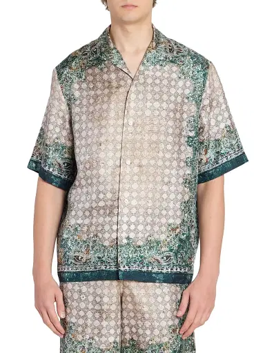 Amiri Men's Silk Bandana Bowling Shirt | Thumbnail 3 Amiri Men's Silk Bandana Bowling Shirt | Thumbnail 3