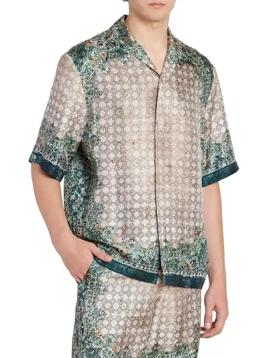 Amiri Men's Silk Bandana Bowling Shirt | Thumbnail 4 Amiri Men's Silk Bandana Bowling Shirt | Thumbnail 4