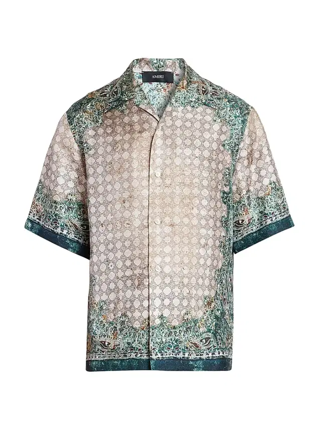Men's Silk Bandana Bowling Shirt