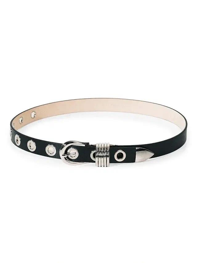 Women's Resort Hollyhock Rivet Leather Belt - Black Silver