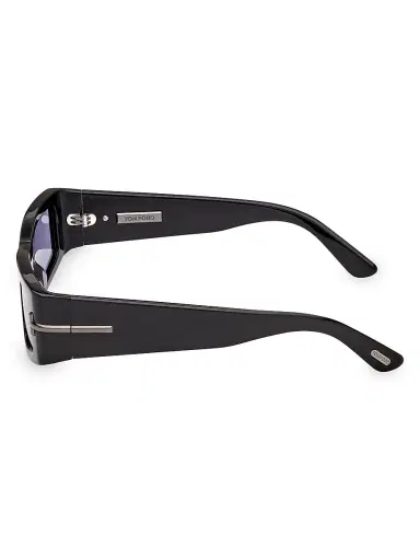 Tom Ford Men's 55MM Rectangular Sunglasses - Black Purple | Thumbnail 3 Tom Ford Men's 55MM Rectangular Sunglasses - Black Purple | Thumbnail 3