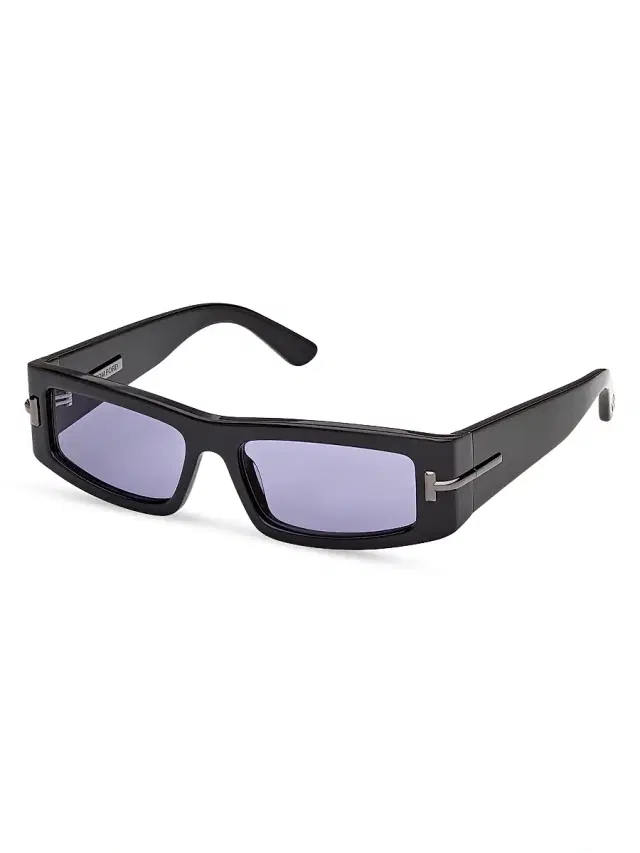 TOM FORD Men's 55MM Rectangular Sunglasses - Black Purple
