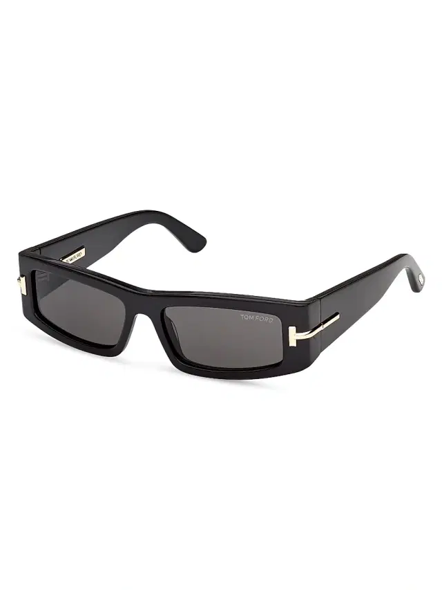 TOM FORD Men's 55MM Rectangular Sunglasses - Black