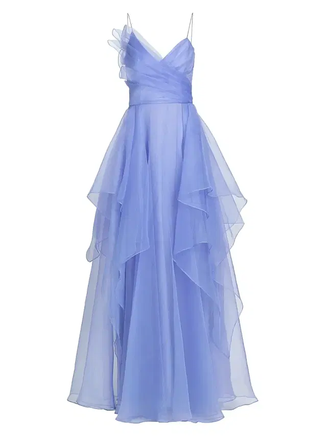 Theia Women's Adessia Strapless Tiered Gown - Deep Periwinkle