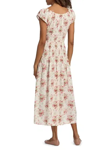 DÔEN Women's Quinette Floral Midi-Dress - Lantana Floral - Size XS | Thumbnail 5