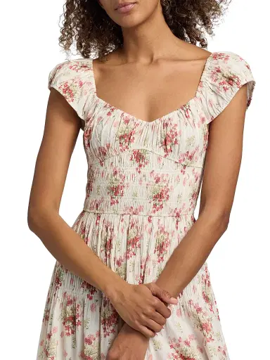 DÔEN Women's Quinette Floral Midi-Dress - Lantana Floral - Size XS | Thumbnail 6