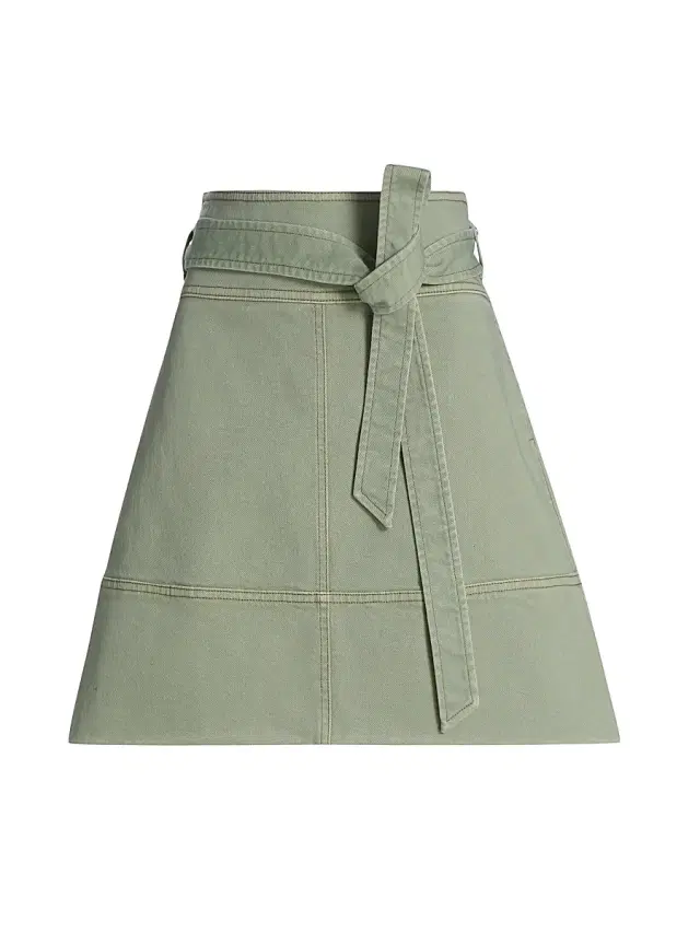 Women's Courtney Tie-Waist Denim Miniskirt - Pistachio