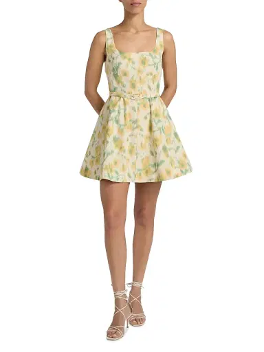TANYA TAYLOR Women's Paige Floral Taffeta Minidress | Thumbnail 2