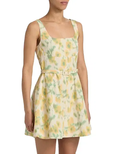 TANYA TAYLOR Women's Paige Floral Taffeta Minidress | Thumbnail 4