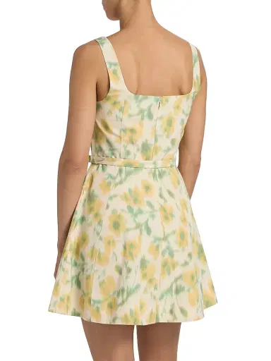 TANYA TAYLOR Women's Paige Floral Taffeta Minidress - Butter Multi - Size 14 | Thumbnail 5