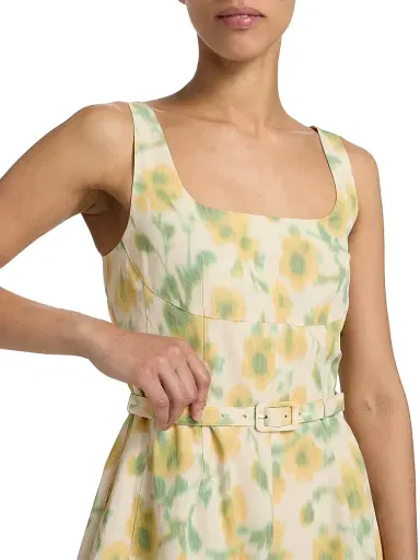 TANYA TAYLOR Women's Paige Floral Taffeta Minidress - Butter Multi - Size 14 | Thumbnail 6