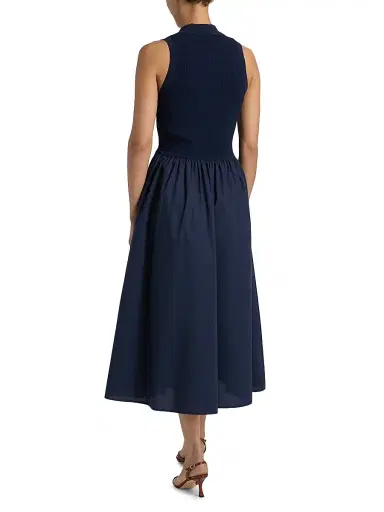 TANYA TAYLOR Women's Bess Mixed-Media Midi-Dress | Thumbnail 5