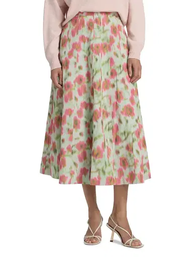 TANYA TAYLOR Women's Tavia Cascading Floral Midi-Skirt | Thumbnail 3 TANYA TAYLOR Women's Tavia Cascading Floral Midi-Skirt | Thumbnail 3