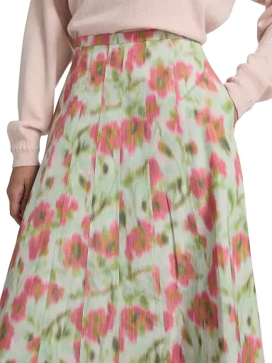 TANYA TAYLOR Women's Tavia Cascading Floral Midi-Skirt | Thumbnail 6 TANYA TAYLOR Women's Tavia Cascading Floral Midi-Skirt | Thumbnail 6
