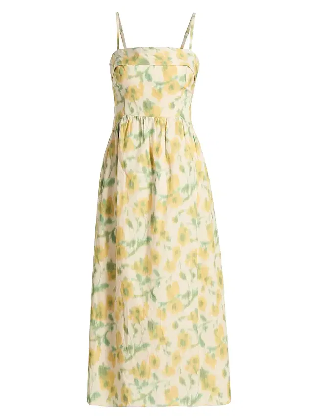 Women's Gigi Cascading Floral Midi-Dress - Butter Multi