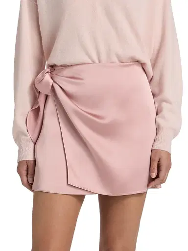 Tanya Taylor Women's Lydia Satin Crepe Miniskirt - Ballet Pink | Thumbnail 3 Tanya Taylor Women's Lydia Satin Crepe Miniskirt - Ballet Pink | Thumbnail 3