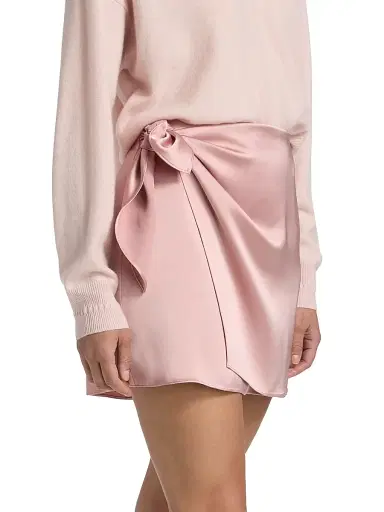 Tanya Taylor Women's Lydia Satin Crepe Miniskirt - Ballet Pink | Thumbnail 4 Tanya Taylor Women's Lydia Satin Crepe Miniskirt - Ballet Pink | Thumbnail 4