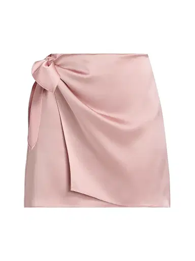 Tanya Taylor Women's Lydia Satin Crepe Miniskirt - Ballet Pink | Thumbnail 1 Tanya Taylor Women's Lydia Satin Crepe Miniskirt - Ballet Pink | Thumbnail 1