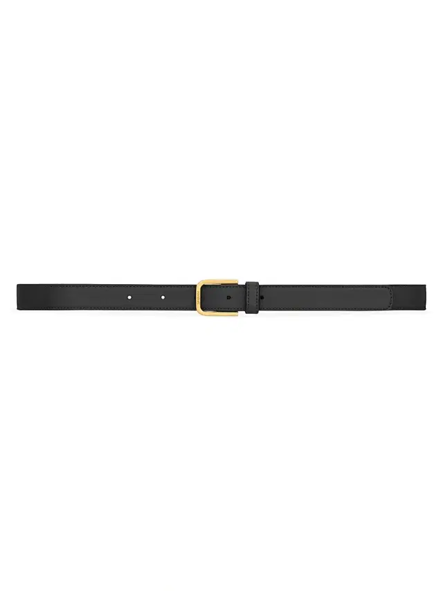Saint Laurent Women's Minimal Belt in Smooth Leather - Black
