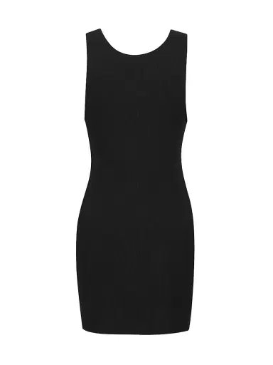 Saint Laurent Women's Cassandre Tank Dress in Ribbed Cotton Jersey - Noir - Size XS | Thumbnail 2 Saint Laurent Women's Cassandre Tank Dress in Ribbed Cotton Jersey - Noir - Size XS | Thumbnail 2