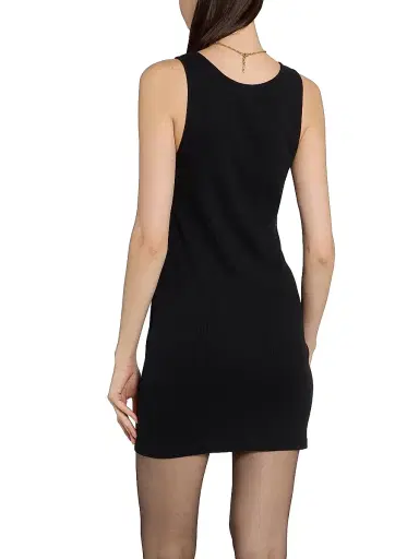 Saint Laurent Women's Cassandre Tank Dress in Ribbed Cotton Jersey - Noir - Size XS | Thumbnail 5 Saint Laurent Women's Cassandre Tank Dress in Ribbed Cotton Jersey - Noir - Size XS | Thumbnail 5