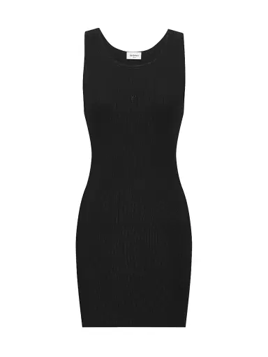 Saint Laurent Women's Cassandre Tank Dress in Ribbed Cotton Jersey - Noir - Size XS | Thumbnail 1 Saint Laurent Women's Cassandre Tank Dress in Ribbed Cotton Jersey - Noir - Size XS | Thumbnail 1