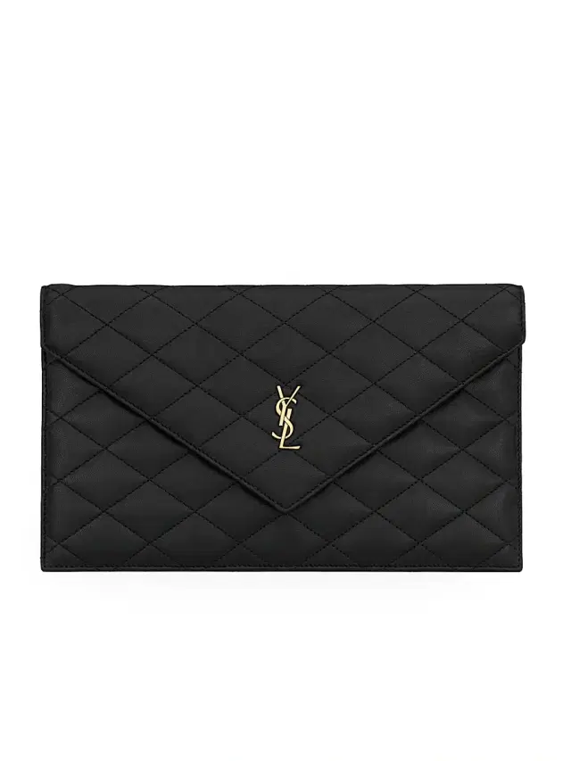Saint Laurent Women's Paris Pouch in Lambskin - Rouge Cabernet