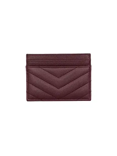 Saint Laurent Women's Grain De Poudre Leather Cassandre Card Case | Thumbnail 2 Saint Laurent Women's Grain De Poudre Leather Cassandre Card Case | Thumbnail 2