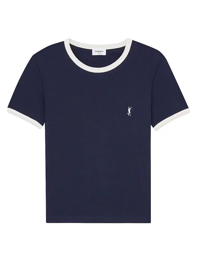 Women's Cassandre T-Shirt in Ribbed Cotton Jersey - Navy Naturel