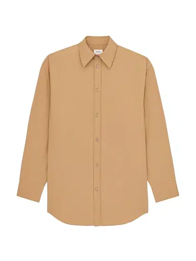 Saint Laurent Women's Cassandre Shirt in Striped Cotton Poplin - Chatain | Thumbnail 1 Saint Laurent Women's Cassandre Shirt in Striped Cotton Poplin - Chatain | Thumbnail 1