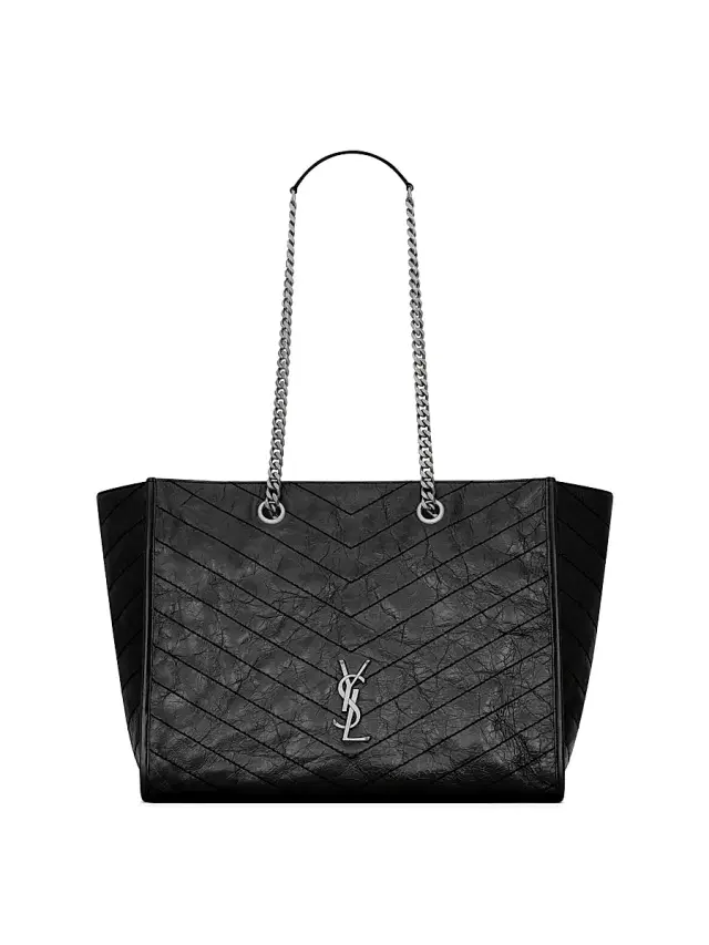 Saint Laurent Women's Niki Shopping Bag in Vintage Leather - Black