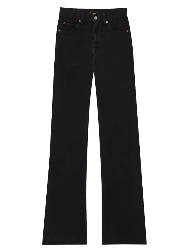 Saint Laurent Women's 70's High-Rise Jeans - Old Black