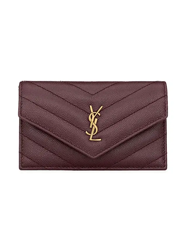 Women's Grain De Poudre Cassandre Fragments Flap Card Case - Rouge Cabernet