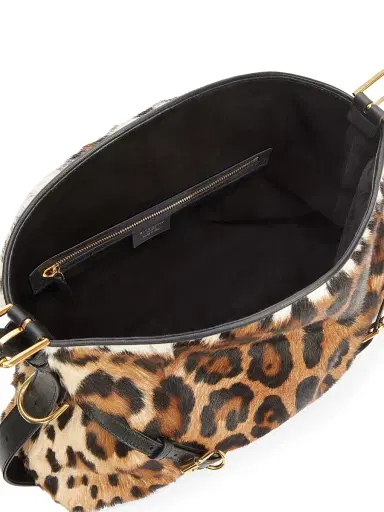Givenchy Women's Medium Voyou Bag in Leopard Print Leather - Black Beige | Thumbnail 4