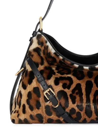 Givenchy Women's Medium Voyou Bag in Leopard Print Leather - Black Beige | Thumbnail 5