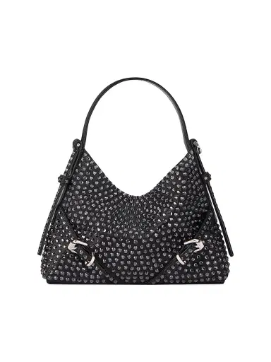 Givenchy Women's Nano Voyou Bag in Leather with Strass - Black | Thumbnail 1