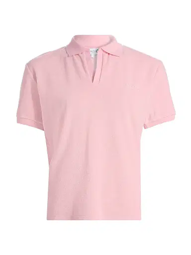 Hunza G Women's Cotton Polo Top - Pink - Size Medium | Thumbnail 1