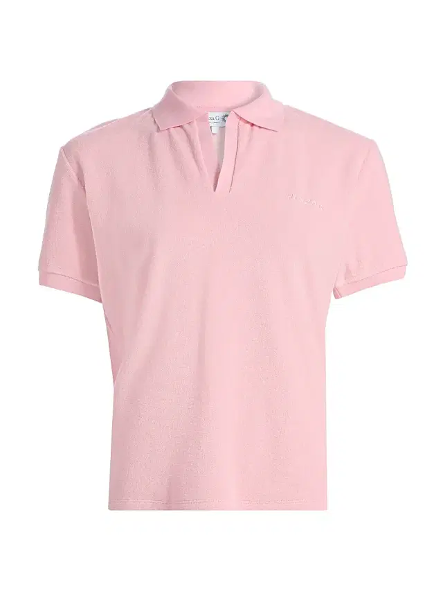 Women's Cotton Polo Top - Pink