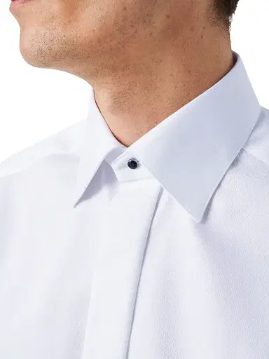 Eton Men's Slim-Fit Diamond-Weave Cotton Formal Shirt - White - Size 18 | Thumbnail 5