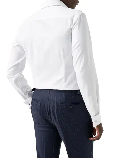 Eton Men's Contemporary-Fit French-Cuff Twill Shirt - White - Size 18.5 | Thumbnail 3