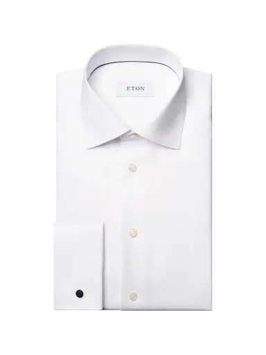 Eton Men's Contemporary-Fit French-Cuff Twill Shirt - White - Size 18.5 | Thumbnail 1