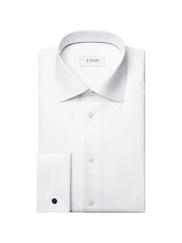 Eton Men's Contemporary-Fit French-Cuff Twill Shirt - White