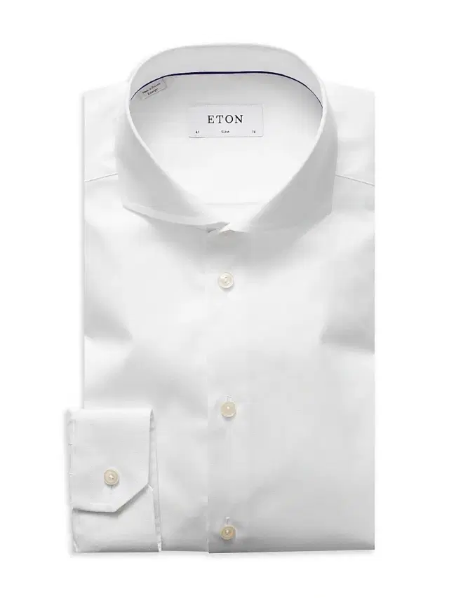 Eton Men's Cotton Slim-Fit Cutaway-Collar Dress Shirt - White