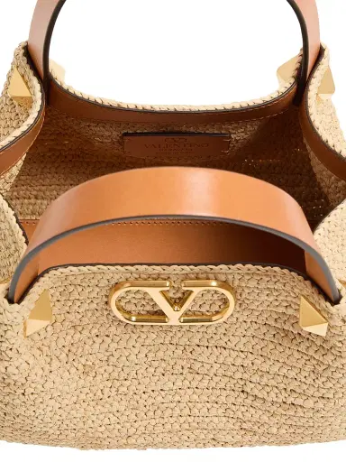 Valentino Garavani Women's Small Raffia Shopping Bag - Natural | Thumbnail 5 Valentino Garavani Women's Small Raffia Shopping Bag - Natural | Thumbnail 5