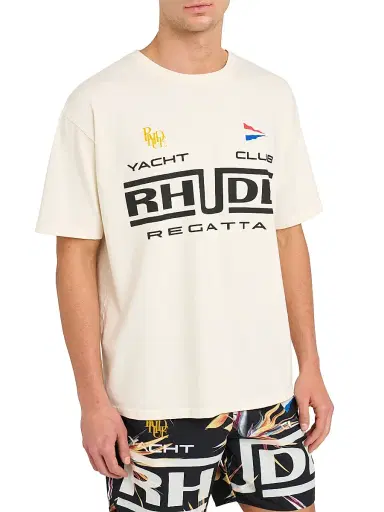 Rhude Men's Regatta Club Graphic Cotton T-Shirt | Thumbnail 6 Rhude Men's Regatta Club Graphic Cotton T-Shirt | Thumbnail 6