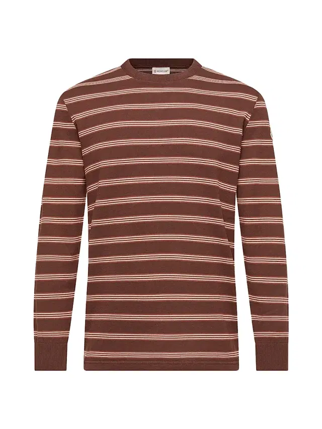 Moncler Men's Sweatshirt in Cotton - Brown Pink