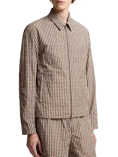 Moncler Men's Zip-Up Shirt in Cotton Blend - White Brown - Size XL | Thumbnail 2 Moncler Men's Zip-Up Shirt in Cotton Blend - White Brown - Size XL | Thumbnail 2